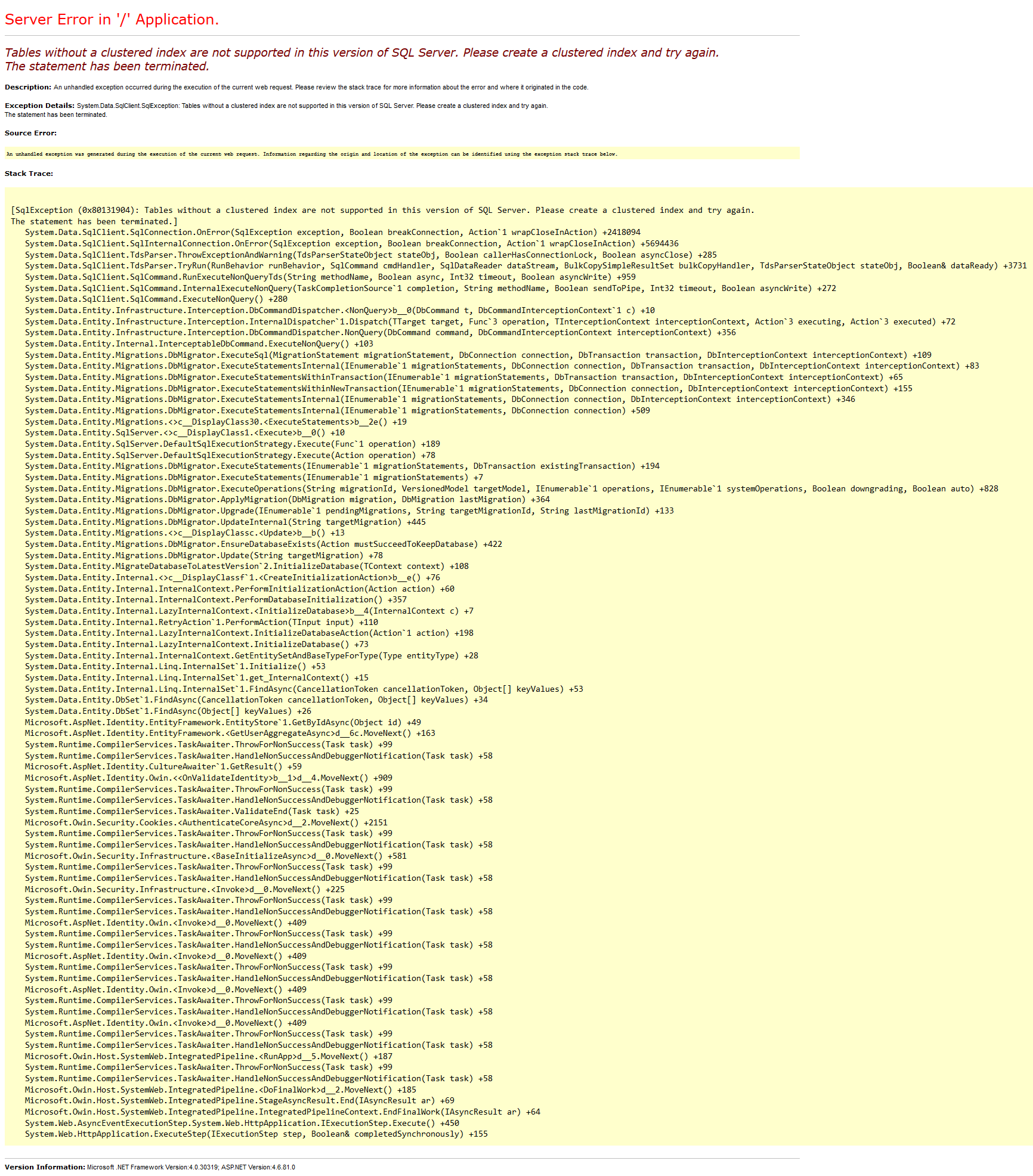 Error Screenshot